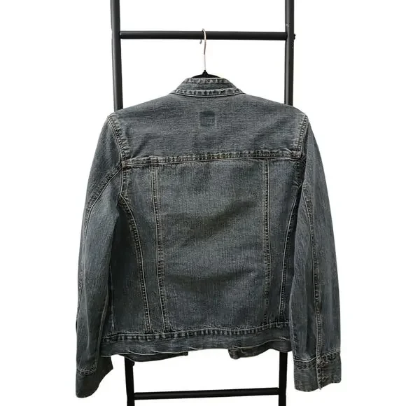 FC French Cuff Denim Jean Jacket w/ Pockets Buttoned Down M - Picture 8 of 9